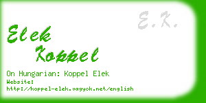 elek koppel business card